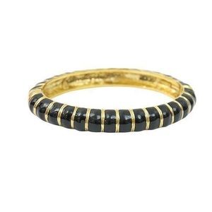 Kenneth Jay Lane Gold Black Enamel Cuff Bracelet